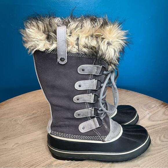 Sorel Joan Of Arctic Waterproof Winter Snow Boots Black Gray Women’s Size 11 - Picture 2 of 11
